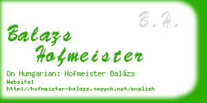 balazs hofmeister business card